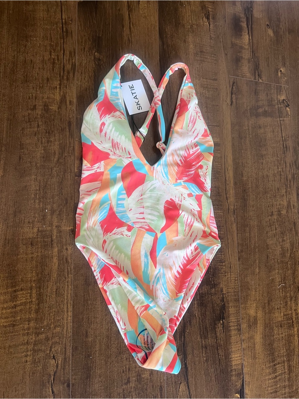 Skatie wTropical Print One-Piece Swimsuit - Coral Multi